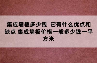 集成墙板多少钱  它有什么优点和缺点 集成墙板价格一般多少钱一平方米